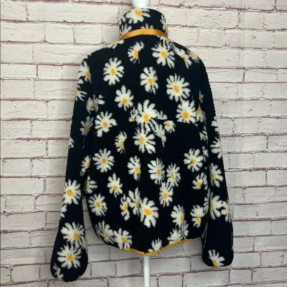 RARE Sundae School Daisy Print Full Zip Sherpa Fleece Jacket Medium - Picture 7 of 11